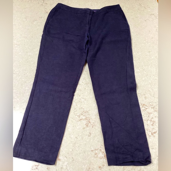 Boden navy linen pants, size 10L - Picture 1 of 3
